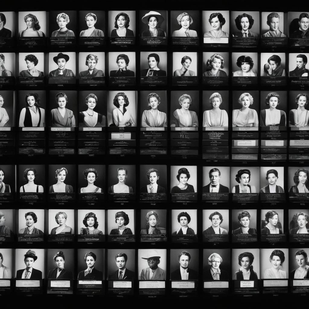 A dramatic scene depicting the evolution of sexual content in entertainment, featuring a timeline from vintage cinema with black-and-white film reels to vibrant contemporary media. Illustrate figures of diverse actors and actresses transitioning from shadows into bright spotlights, symbolizing liberation and acceptance. Surround the figures with iconic symbols of film and art, like clapperboards, cameras, and neon lights to reflect the industry. The background should blend seamlessly from dark to colorful, representing the journey of change. super-realistic. vibrant colors. dynamic composition.